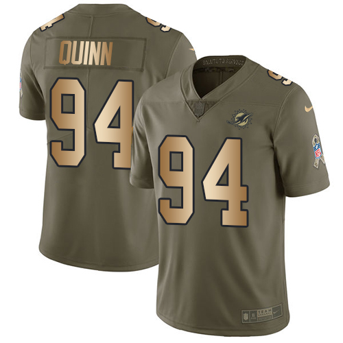 Nike Miami Dolphins #94 Robert Quinn Olive Gold Youth Stitched NFL Limited 2017 Salute to Service Jersey